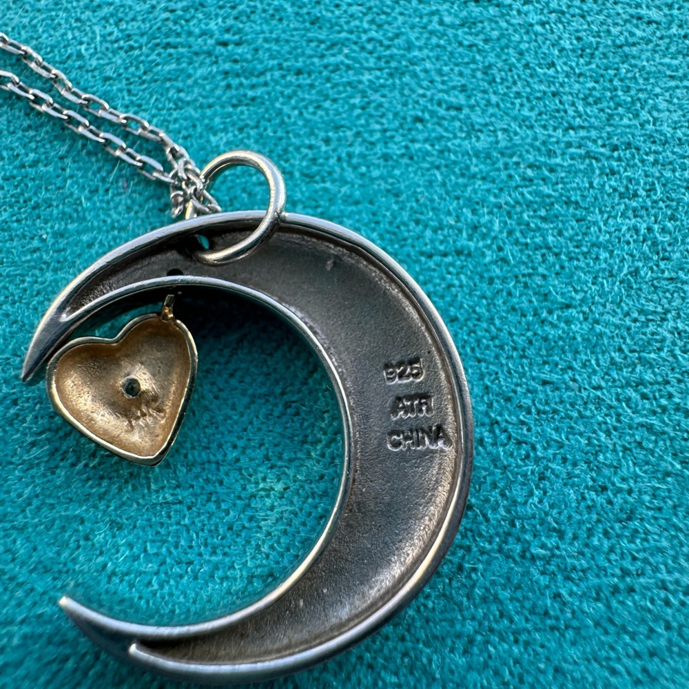 I love you to the moon and back silver necklace - Picture 3 of 3